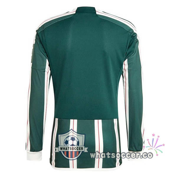 Manchester United Away Soccer Jerseys Long Sleeve Green 2023-2024