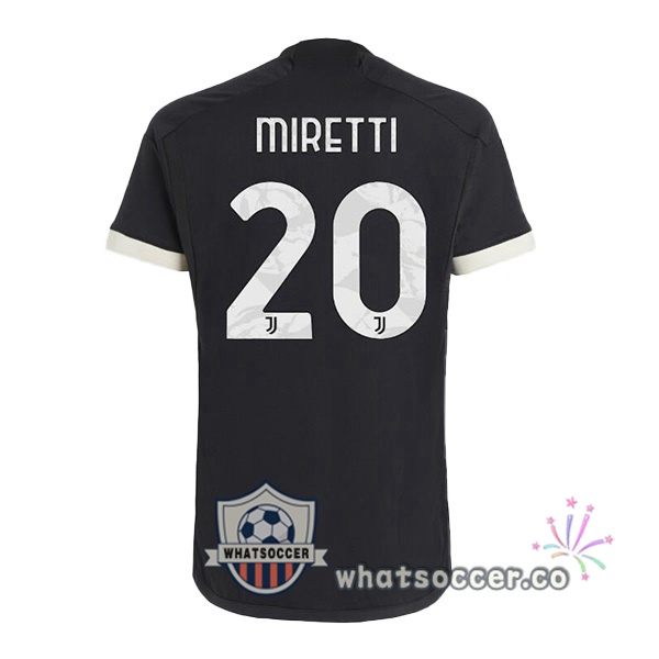 Juventus (MIRETTI 20) Juventus Third Soccer Jerseys Black 2023-2024