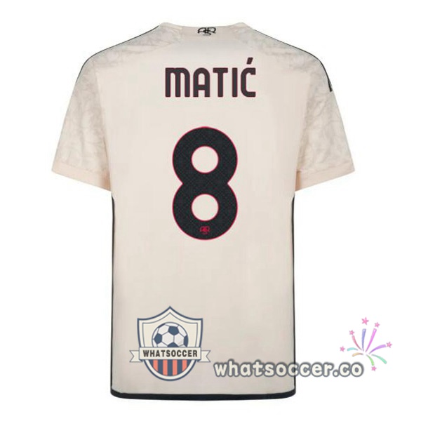 AS Roma (MATIĆ 8) Away Soccer Jerseys Yellow 2023-2024