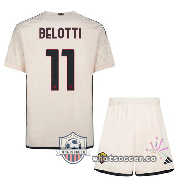AS Roma (BELOTTI 11) Kids Kids Away Soccer Jerseys Yellow 2023-2024