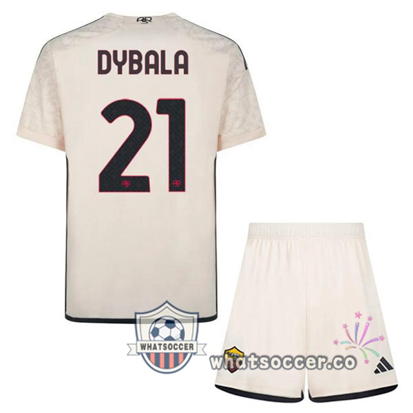 AS Roma (DYBALA 21) Kids Kids Away Soccer Jerseys Yellow 2023-2024
