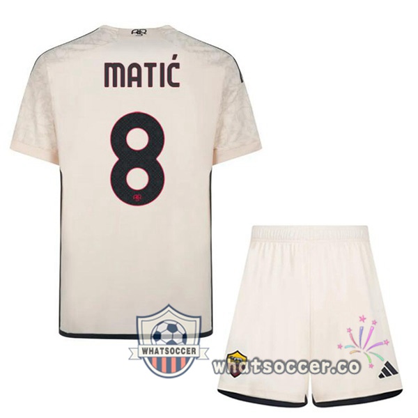 AS Roma (MATIĆ 8) Kids Kids Away Soccer Jerseys Yellow 2023-2024