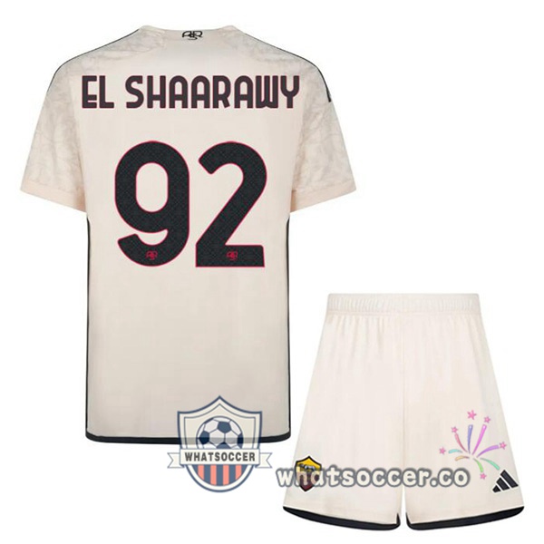 AS Roma (EL SHAARAWY 92) Kids Kids Away Soccer Jerseys Yellow 2023-2024