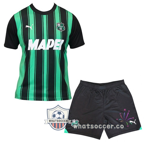 US Sassuolo Kids Home Soccer Jerseys Green 2023-2024