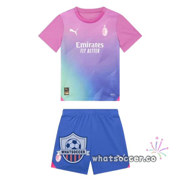 AC Milan Kids Third Soccer Jerseys Rose 2023-2024
