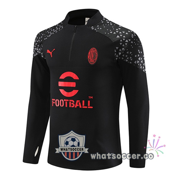 Soccer Sweater AC Milan Black 2023-2024