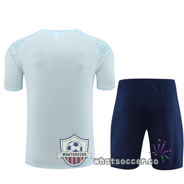 Olympique de Marseille Training T-Shirts + Shorts Blue 2023-2024