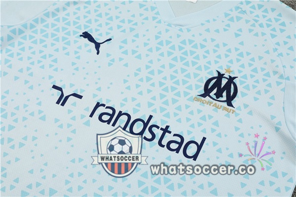Olympique de Marseille Training T-Shirts + Shorts Blue 2023-2024