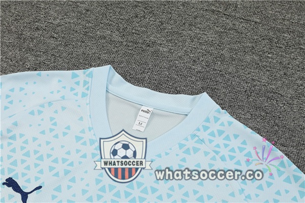 Olympique de Marseille Training T-Shirts + Shorts Blue 2023-2024