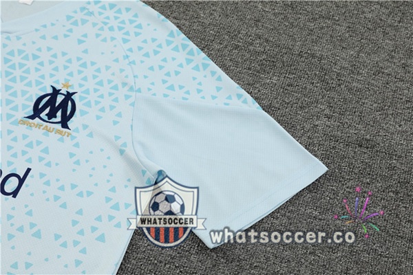 Olympique de Marseille Training T-Shirts + Shorts Blue 2023-2024