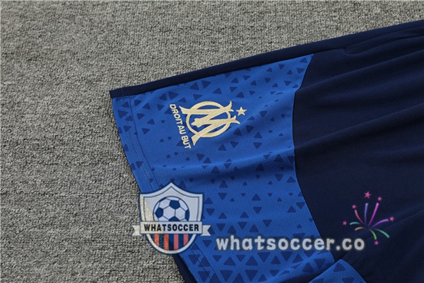 Olympique de Marseille Training T-Shirts + Shorts Blue 2023-2024
