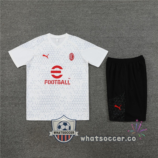 AC Milan Training T-Shirts + Shorts White 2023-2024