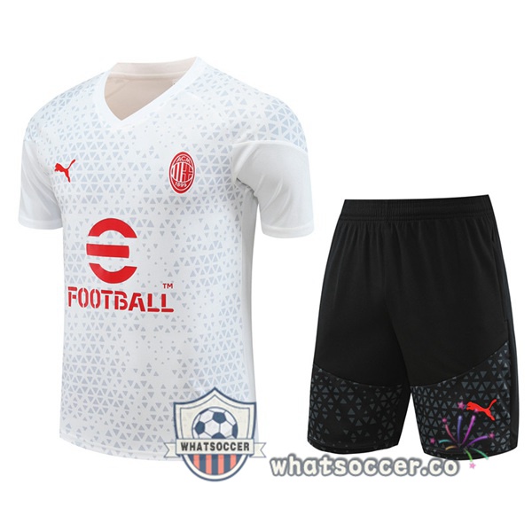 AC Milan Training T-Shirts + Shorts White 2023-2024