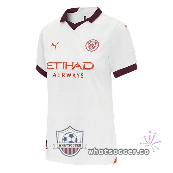 Manchester City Women Away Soccer Jerseys White 2023-2024