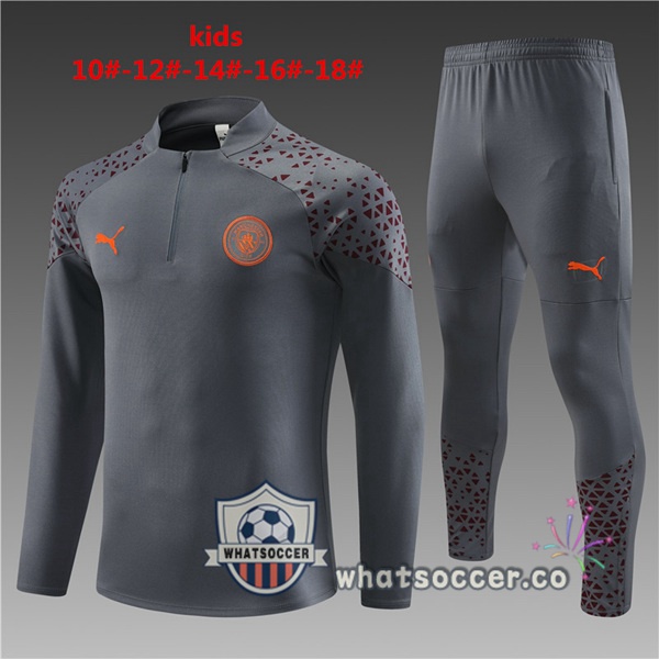 Training Jacket Manchester City Kids Gray 2023-2024