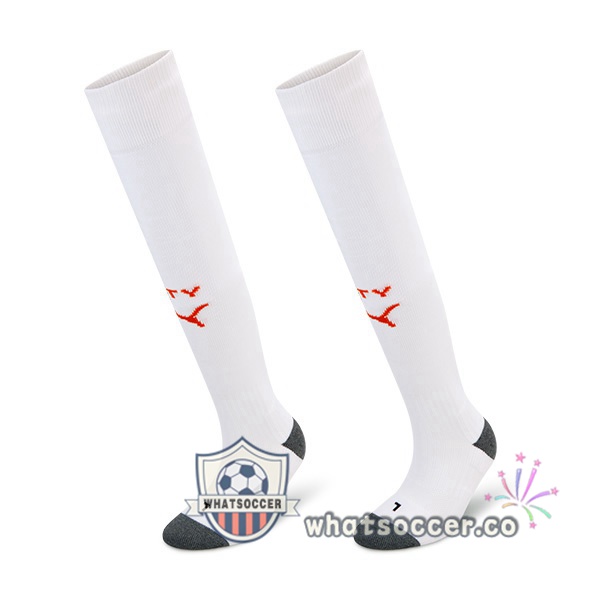 Manchester City Away Soccer Socks White 2023-2024