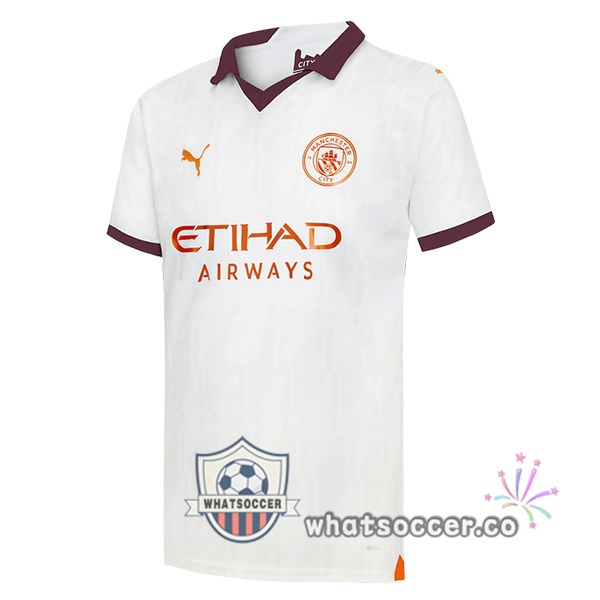 Manchester City Away Soccer Jerseys White 2023-2024