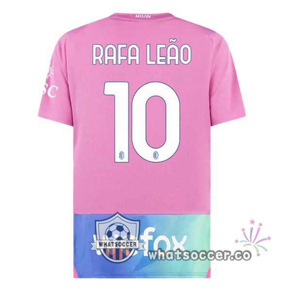 AC Milan (Rafa Leão 10) Third Soccer Jerseys Rose 2023-2024