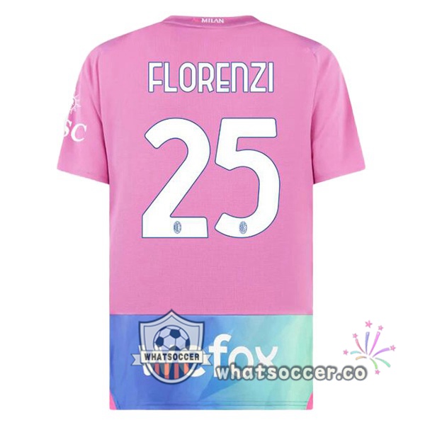 AC Milan (Florenzi 25) Third Soccer Jerseys Rose 2023-2024