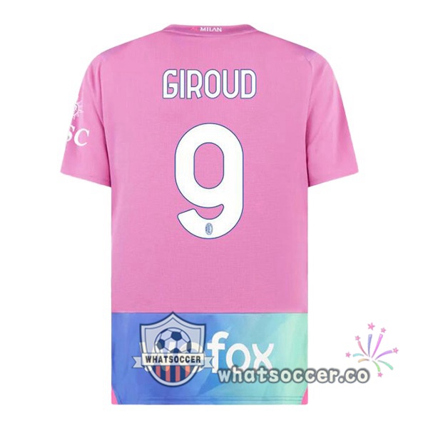 AC Milan (Giroud 9) Third Soccer Jerseys Rose 2023-2024