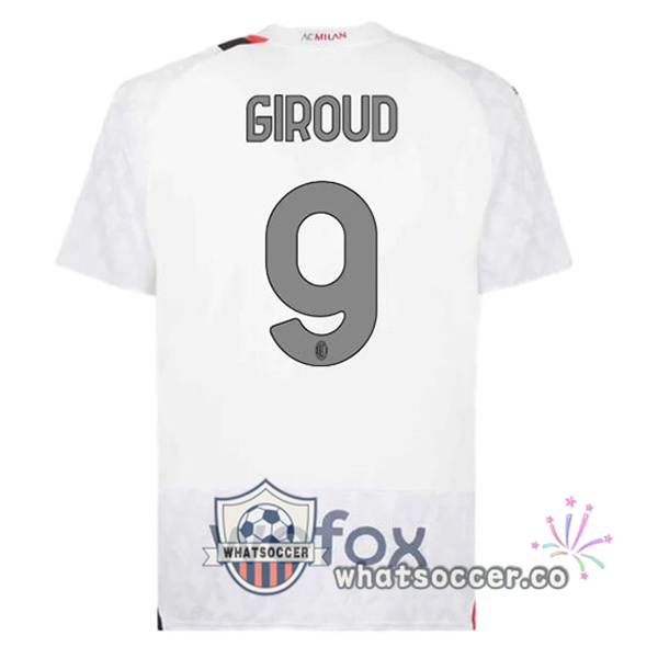 AC Milan (Giroud 9) Away Soccer Jerseys White 2023-2024