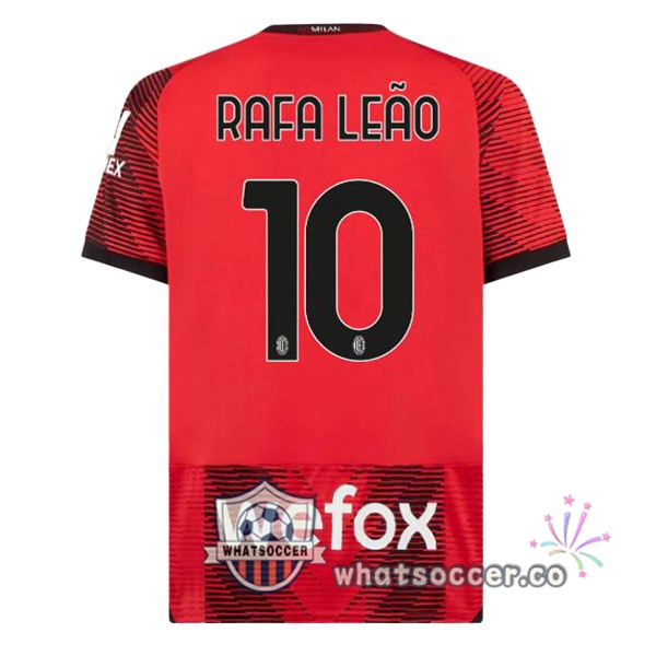 AC Milan (Rafa Leão 10) Home Soccer Jerseys Red 2023-2024
