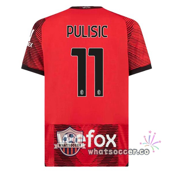 AC Milan (Pulisic 11) Home Soccer Jerseys Red 2023-2024