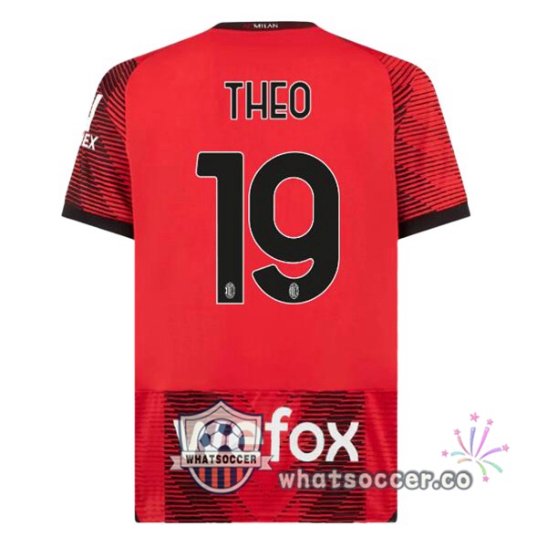 AC Milan (Theo 19) Home Soccer Jerseys Red 2023-2024