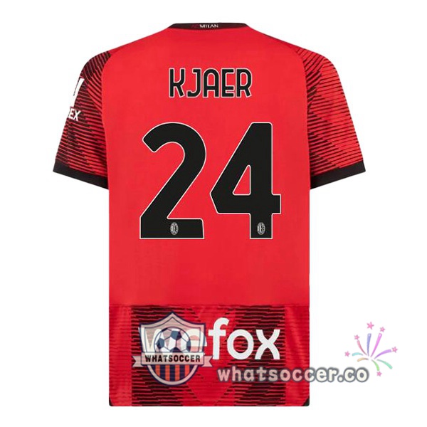AC Milan (Kjaer 24) Home Soccer Jerseys Red 2023-2024