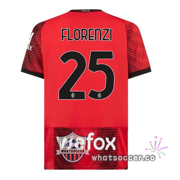 AC Milan (Florenzi 25) Home Soccer Jerseys Red 2023-2024