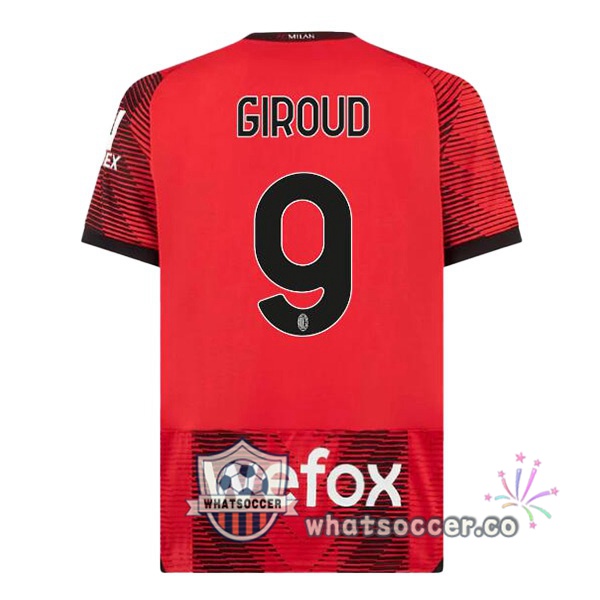 AC Milan (Giroud 9) Home Soccer Jerseys Red 2023-2024