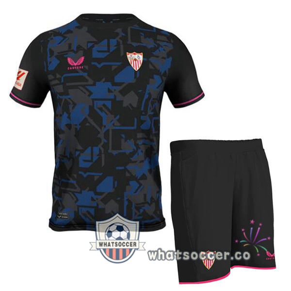 Sevilla FC Kids Third Soccer Jerseys Blue 2023-2024