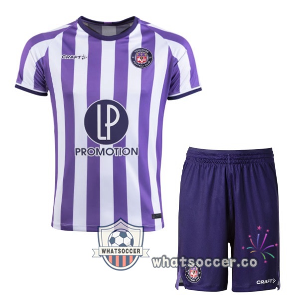 Toulouse Kids Home Soccer Jerseys Purple White 2023-2024