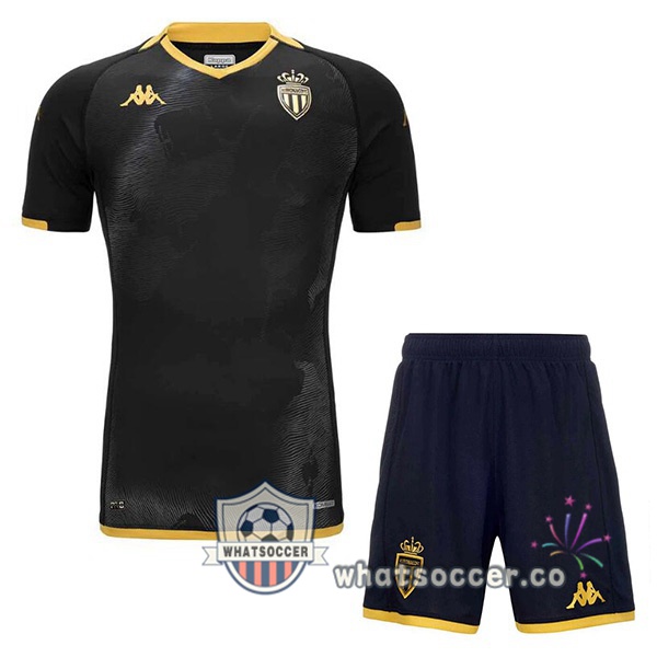 AS Monaco Kids Away Soccer Jerseys Black 2023-2024