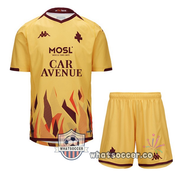 FC Metz Kids Away Soccer Jerseys Yellow 2023-2024
