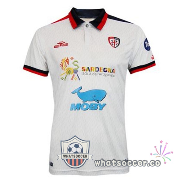 Cagliari Calcio Away Soccer Jerseys White 2023-2024