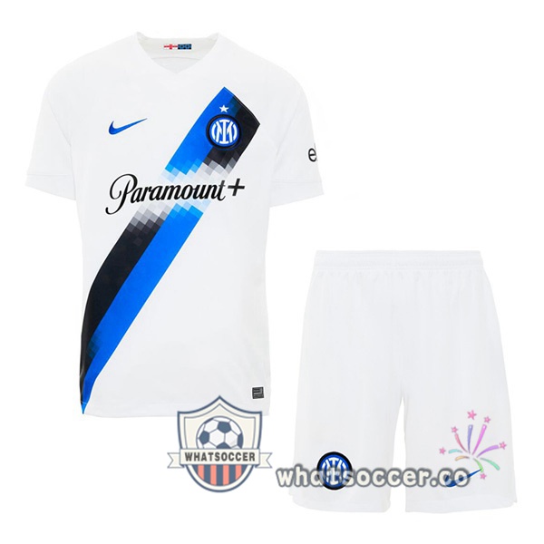 Inter Milan Kids Away Soccer Jerseys White 2023-2024