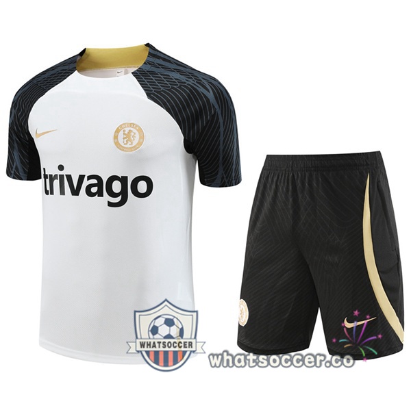 FC Chelsea Training T-Shirts + Shorts White 2023-2024