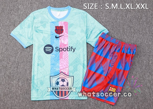 FC Barcelona Training T-Shirts + Shorts Blue 2023-2024