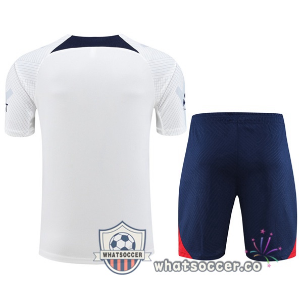 Paris PSG Training T-Shirts + Shorts White 2023-2024