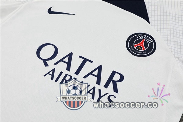 Paris PSG Training T-Shirts + Shorts White 2023-2024