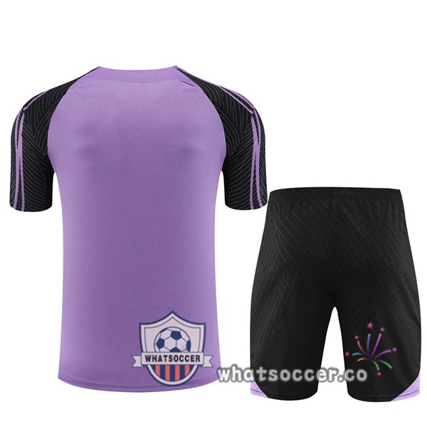Paris PSG Training T-Shirts + Shorts Purple 2023-2024