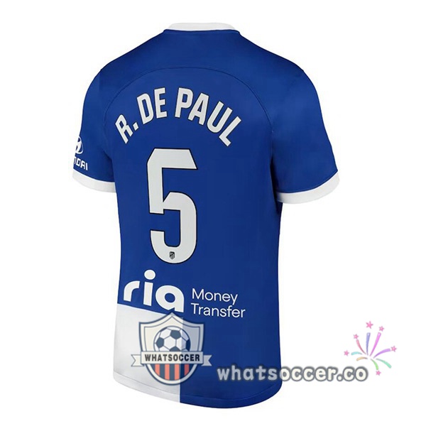 Atletico Madrid (R. De Paul 5) Away Soccer Jerseys Blue 2023-2024