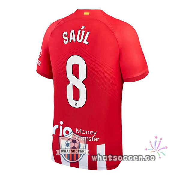 Atletico Madrid (Saúl 8) Home Soccer Jerseys Red 2023-2024
