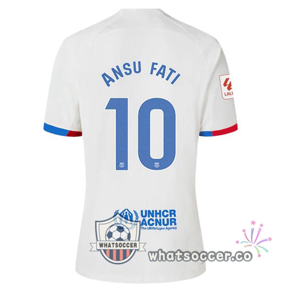 FC Barcelona (ANSU FATI 10) Away Soccer Jerseys White 2023-2024