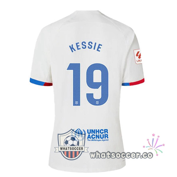 FC Barcelona (KESSIE 19) Away Soccer Jerseys White 2023-2024
