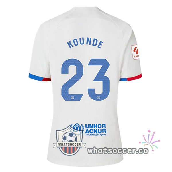 FC Barcelona (KOUNDE 23) Away Soccer Jerseys White 2023-2024