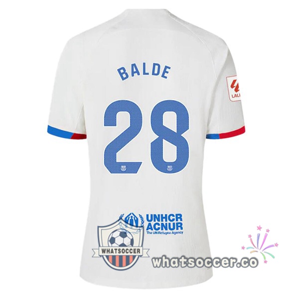 FC Barcelona (BALDE 28) Away Soccer Jerseys White 2023-2024
