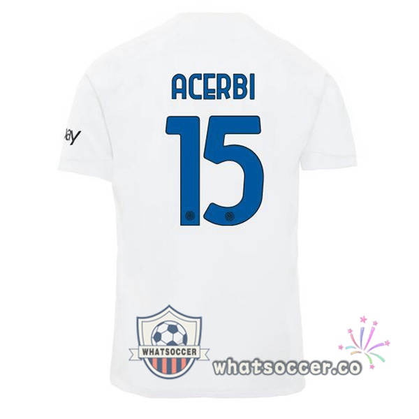 Inter Milan (ACERBI 15) Away Soccer Jerseys White 2023-2024