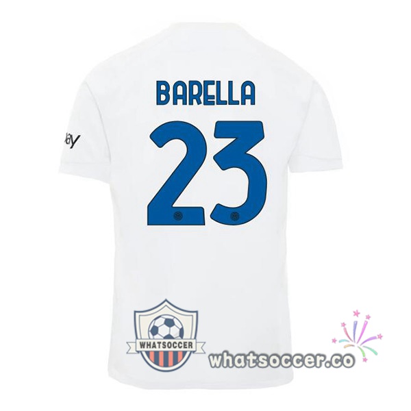 Inter Milan (BARELLA 23) Away Soccer Jerseys White 2023-2024